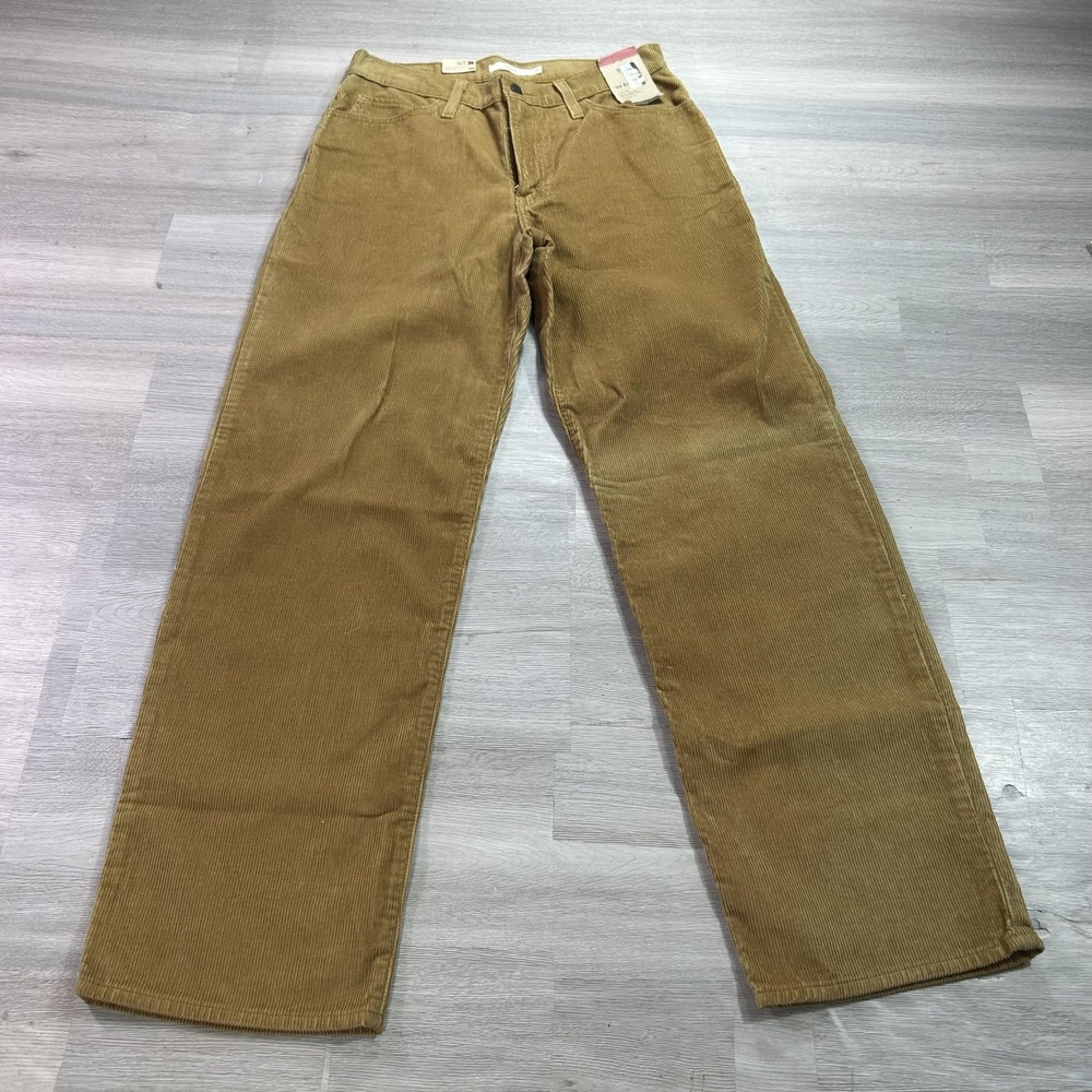 NEW Levis 94 Baggy Jeans Womens 28x31 Brown Relaxed Straight Corduroy Pants
